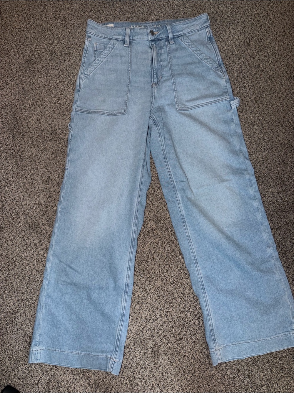 American Eagle Light Blue Women's Carpenter Jeans 8 Long